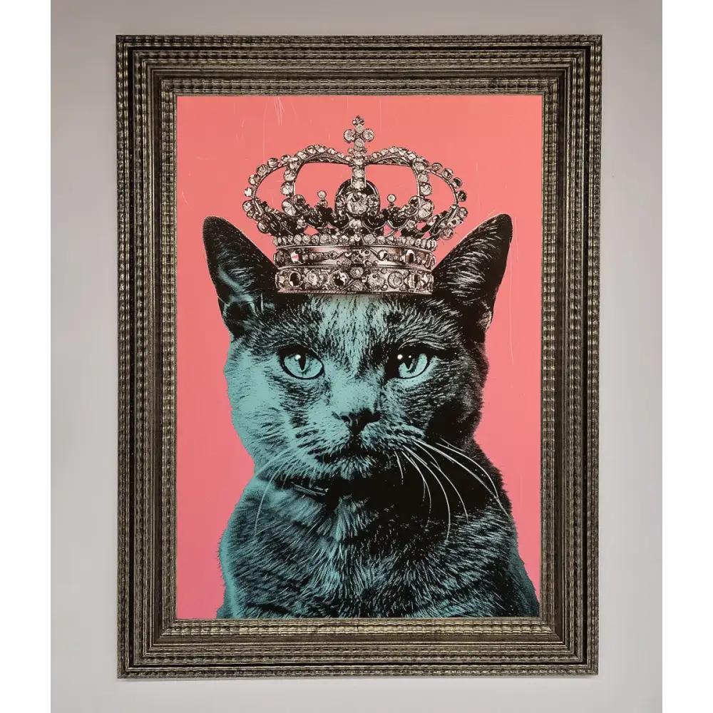 Your Majesty Cat Framed Print - A3 (29.7 x 42 cm) / Ornate Silver - Framed Print