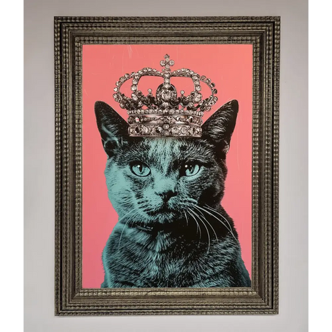 Your Majesty Cat Framed Print - A3 (29.7 x 42 cm) / Ornate Silver - Framed Print