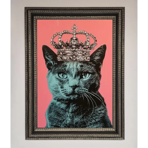 Your Majesty Cat Framed Print - A3 (29.7 x 42 cm) / Ornate Silver Black - Framed Print