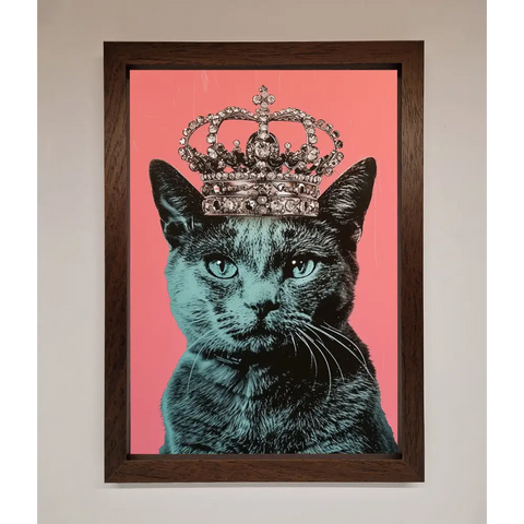 Your Majesty Cat Framed Print - A3 (29.7 x 42 cm) / Walnut - Framed Print