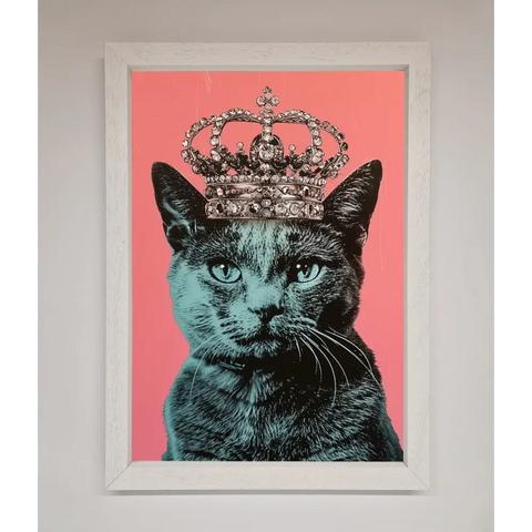 Your Majesty Cat Framed Print - A3 (29.7 x 42 cm) / White - Framed Print
