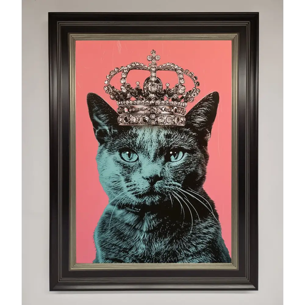 Your Majesty Cat Framed Print - B0 (100 x 141 cm) / Black Silver - Framed Print