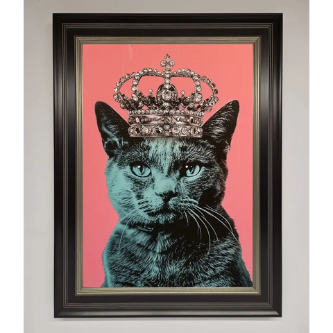Your Majesty Cat Framed Print - B0 (100 x 141 cm) / Black Silver - Framed Print