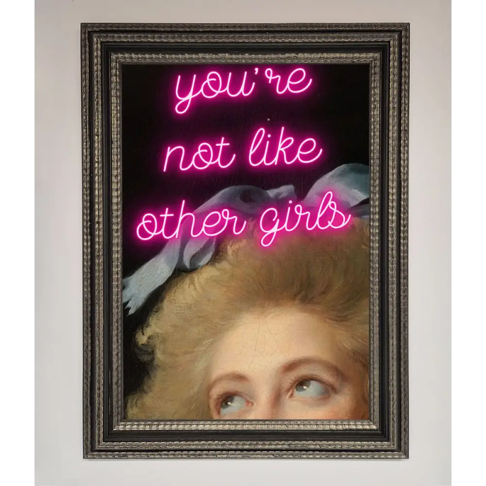 Youre Not Like Other Girls Framed Wall Art - A3 (29.7 x 42 cm) / Ornate Silver Black - Framed Print