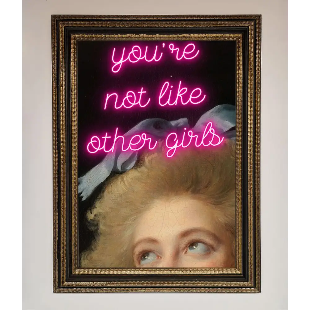 Youre Not Like Other Girls Framed Wall Art - A3 (29.7 x 42 cm) / Ornate Gold Black - Framed Print