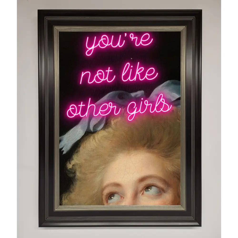 Youre Not Like Other Girls Framed Wall Art - B0 (100 x 141 cm) / Black Silver - Framed Print