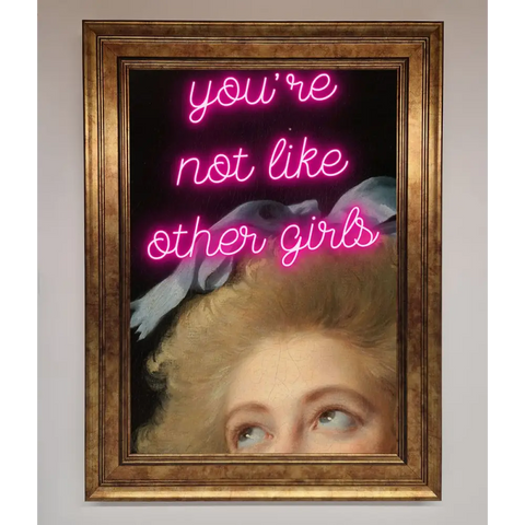 Youre Not Like Other Girls Framed Wall Art - B0 (100 x 141 cm) / Bronze - Framed Print
