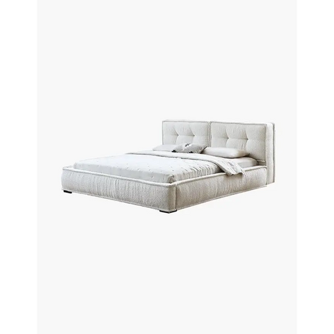 Yuki King Size Bed Super King Size No Storage White - Bed frame
