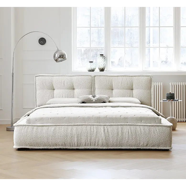 Yuki King Size Bed Super King Size No Storage White - Bed frame