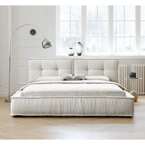 Yuki King Size Bed Super King Size No Storage White - Bed frame