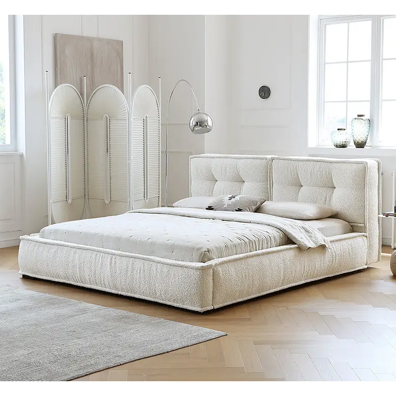 Yuki King Size Bed Super King Size No Storage White - Bed frame