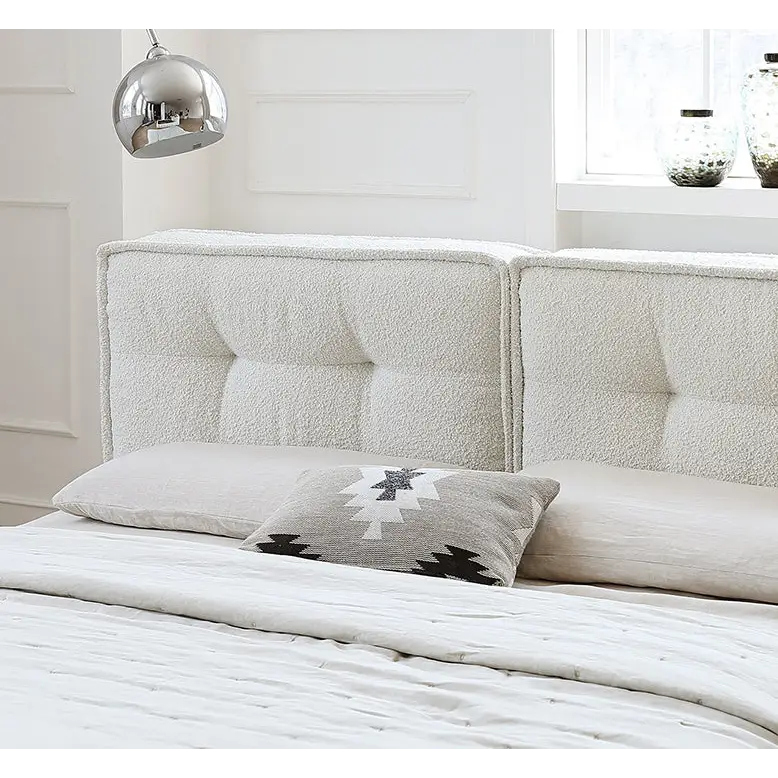 Yuki King Size Bed Super King Size No Storage White - Bed frame