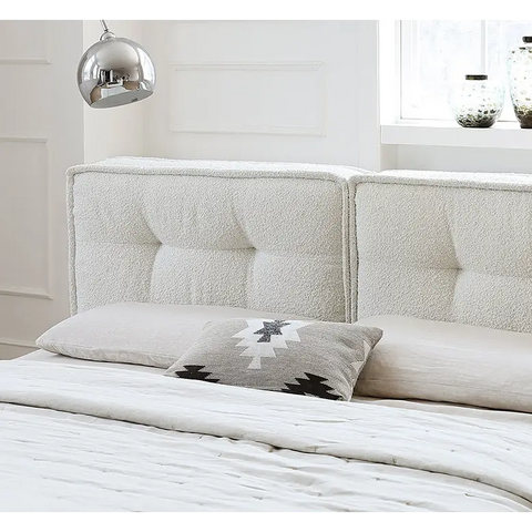 Yuki King Size Bed Super King Size No Storage White - Bed frame