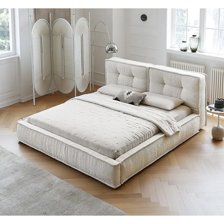 Yuki King Size Bed Super King Size No Storage White - Bed frame