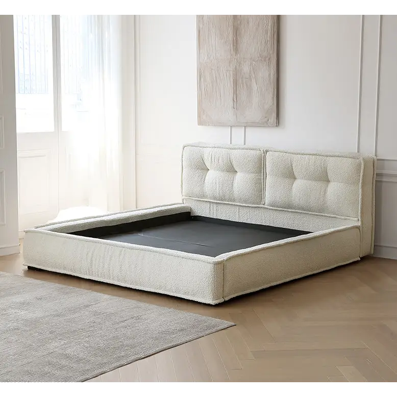 Yuki King Size Bed Super King Size No Storage White - Bed frame
