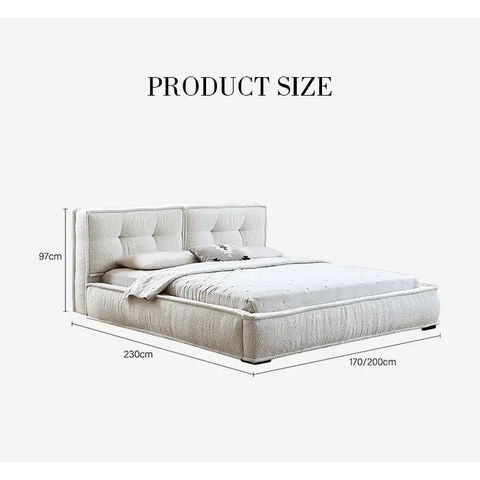 Yuki King Size Bed Super King Size No Storage White - Bed frame