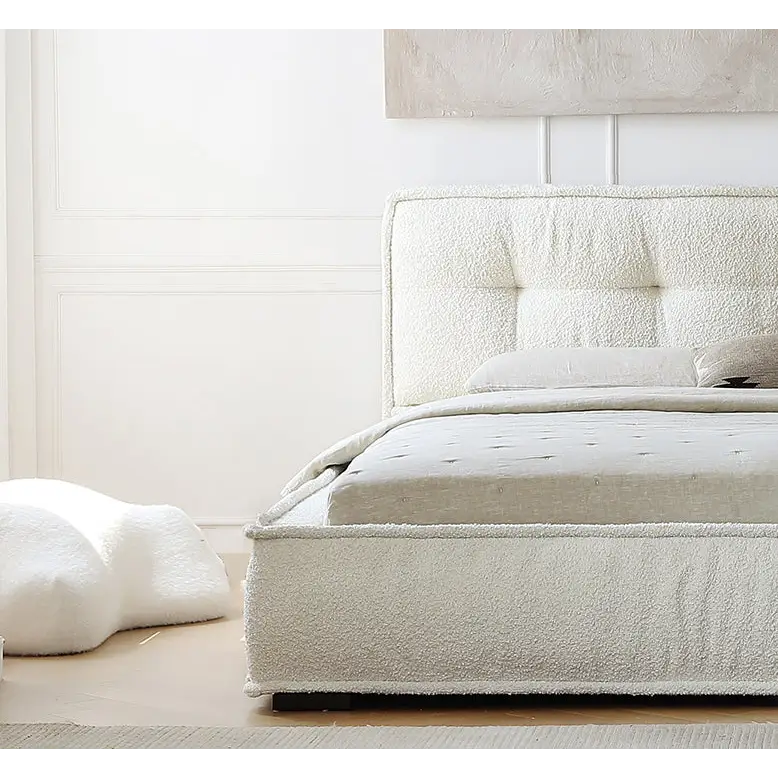 Yuki King Size Bed Super King Size No Storage White - Bed frame