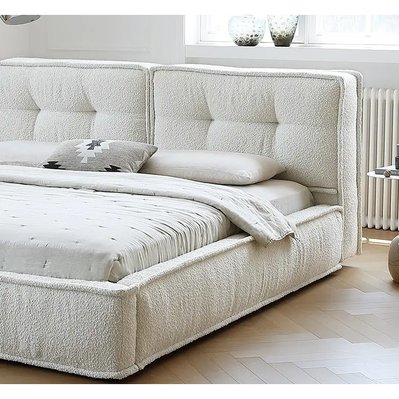 Yuki King Size Bed Super King Size No Storage White - Bed frame