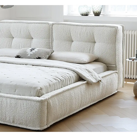 Yuki King Size Bed Super King Size No Storage White - Bed frame