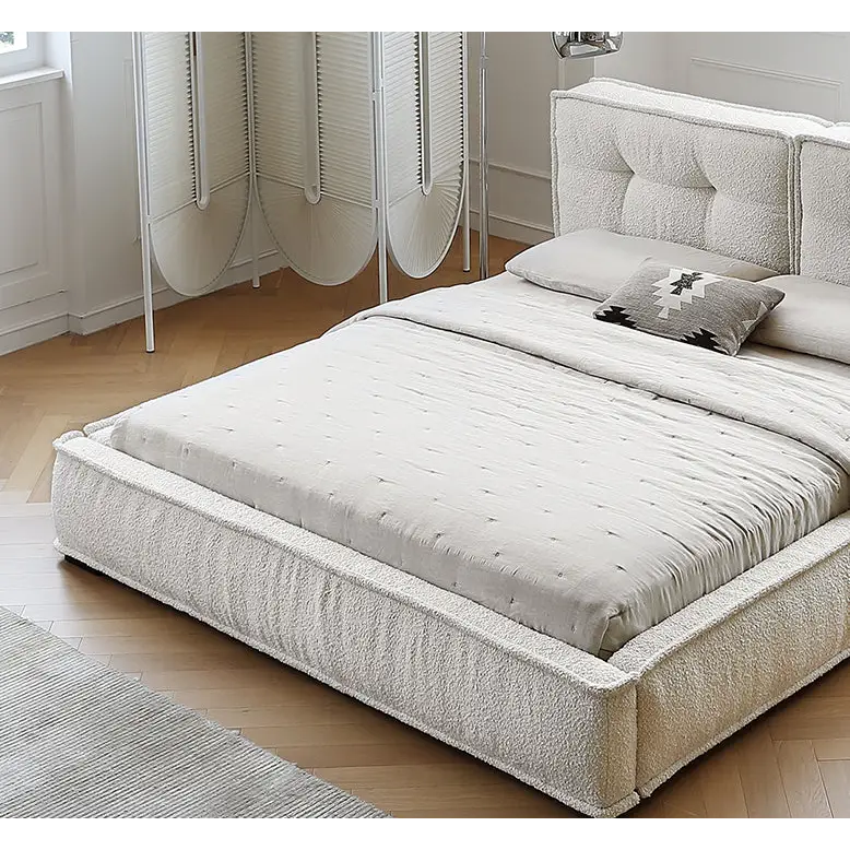 Yuki King Size Bed Super King Size No Storage White - Bed frame