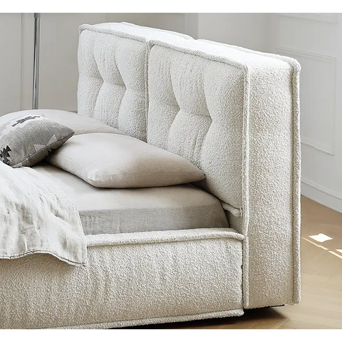 Yuki King Size Bed Super King Size No Storage White - Bed frame