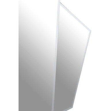 Silver finish yula art deco wall mirror featuring a sleek rectangular frame with a minimalist design