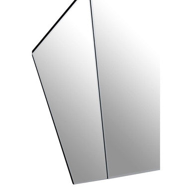 Modern yula art deco wall mirror with sleek silver finish frame and minimalist geometric design