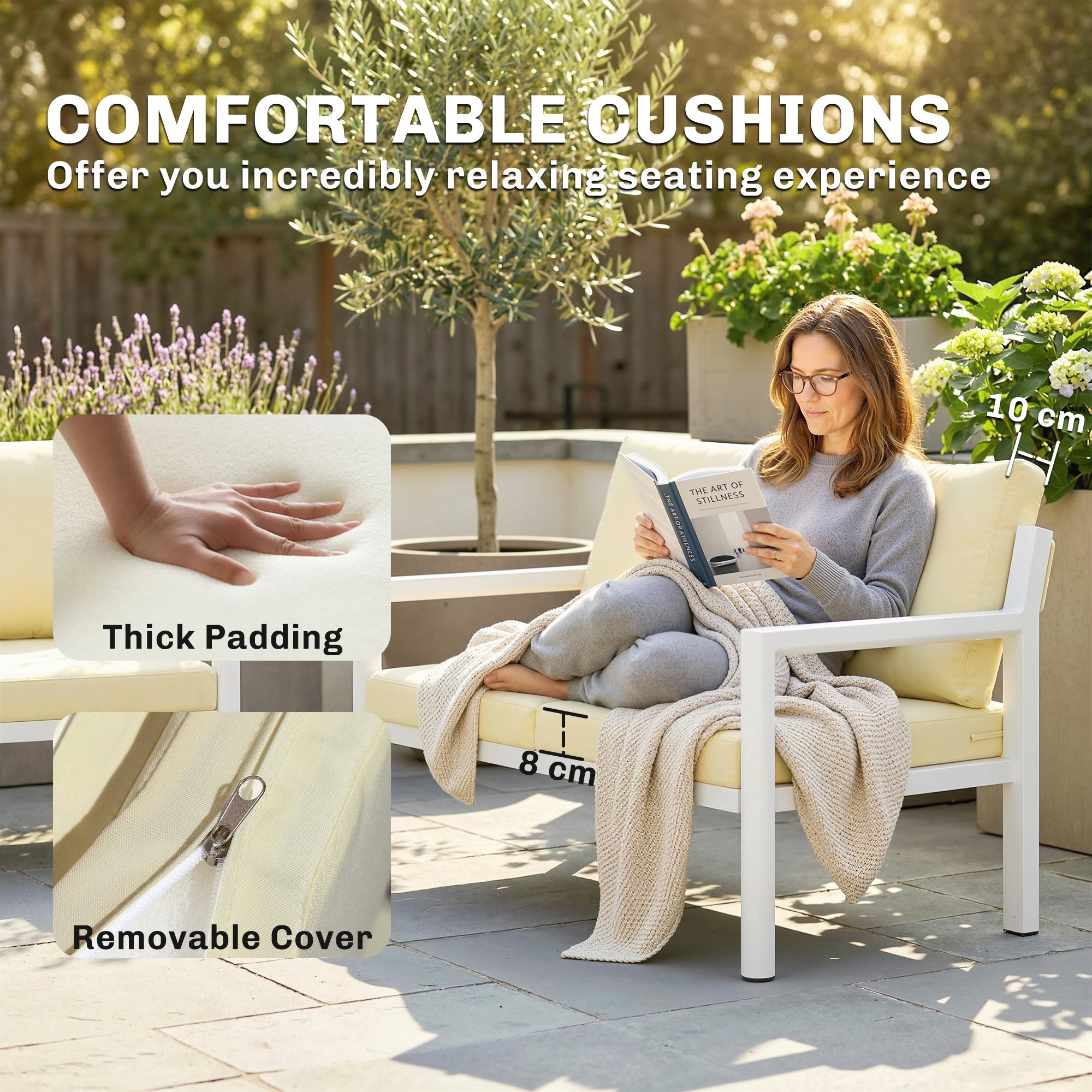 Outsunny 4 Seater Rattan Garden Furniture Set with 2 Armchairs, Loveseat, Coffee Table, Garden Sofa Set with Cushions, Brown