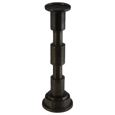 Black metal zac medium candle holder with tiered segmented design perfect for medium candles