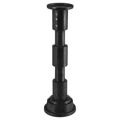 Black plastic Zac medium candle holder with tiered cylindrical sections perfect for medium candles