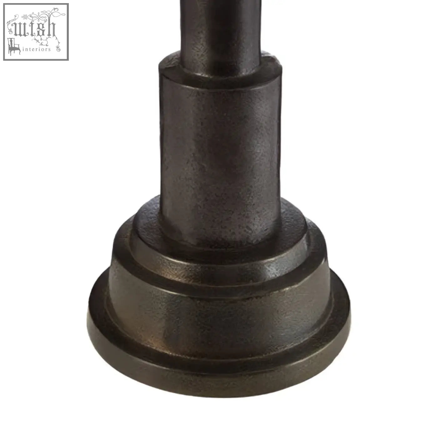 Dark bronze metal small candle holder with tiered cylindrical design perfect for small candles