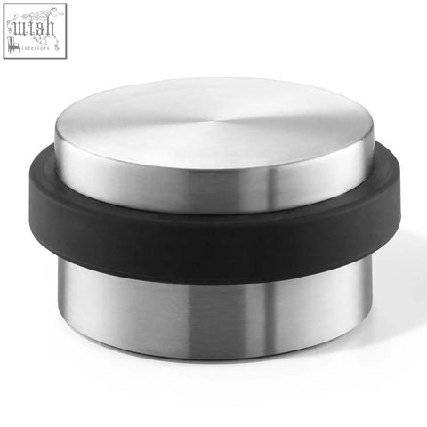 Stainless steel door stopper with black rubber band for argos door stop 50618 from zack argos collection