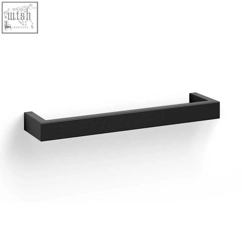 Black matte stainless steel linea towel rail 46.5 cm wall-mounted with modern rectangular design for towels
