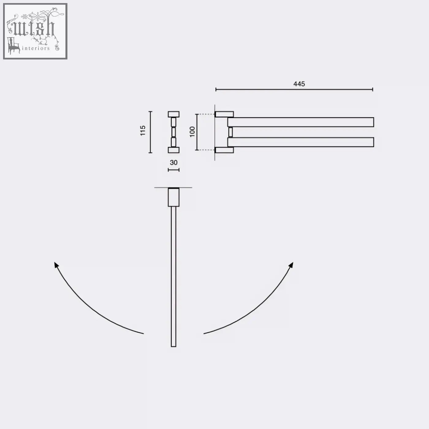 Modern minimalist pendant light with sleek metallic finish complementing stainless steel linea towel holder design