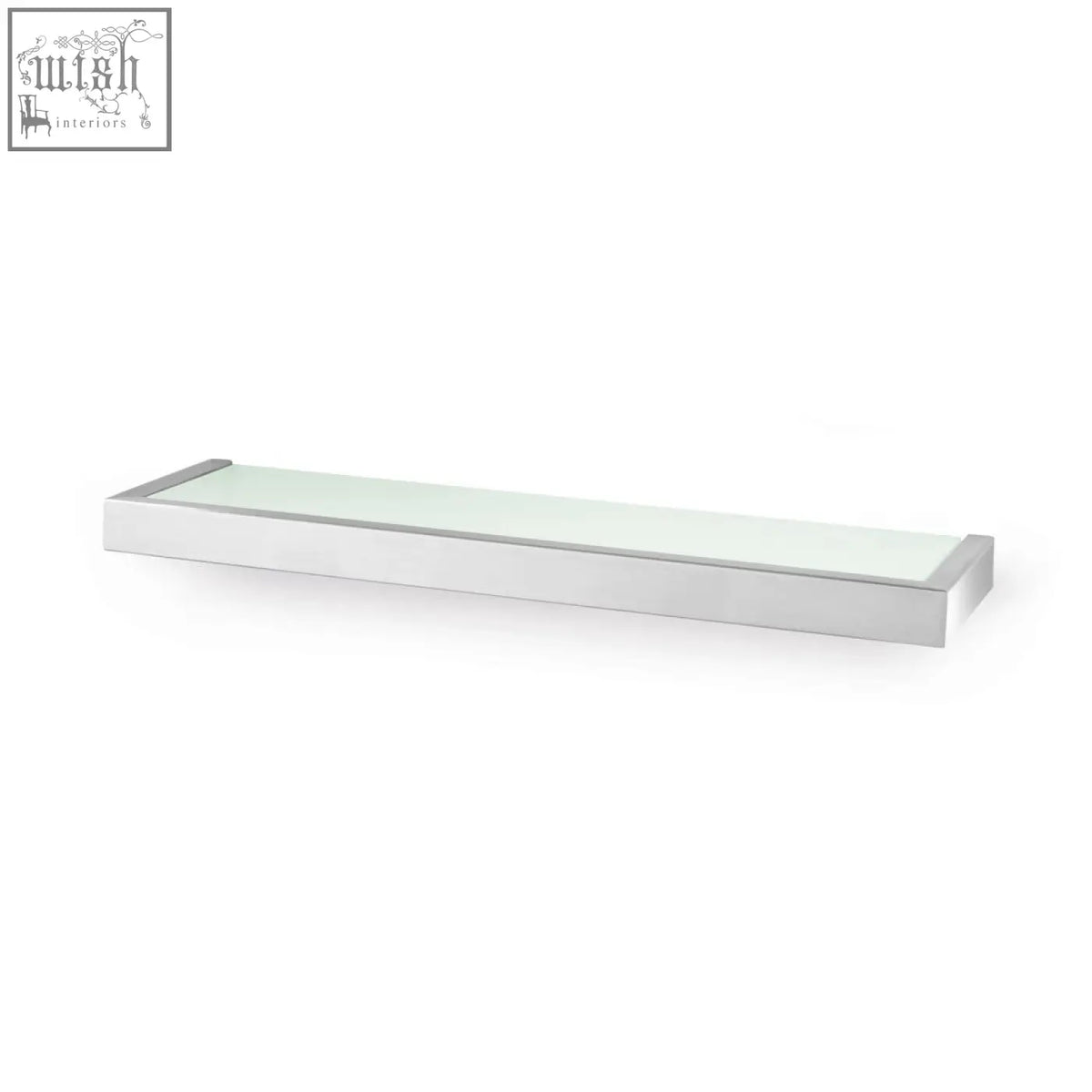 Zack linea bathroom shelf with brushed stainless steel frame and translucent glass top modern bathroom shelf design