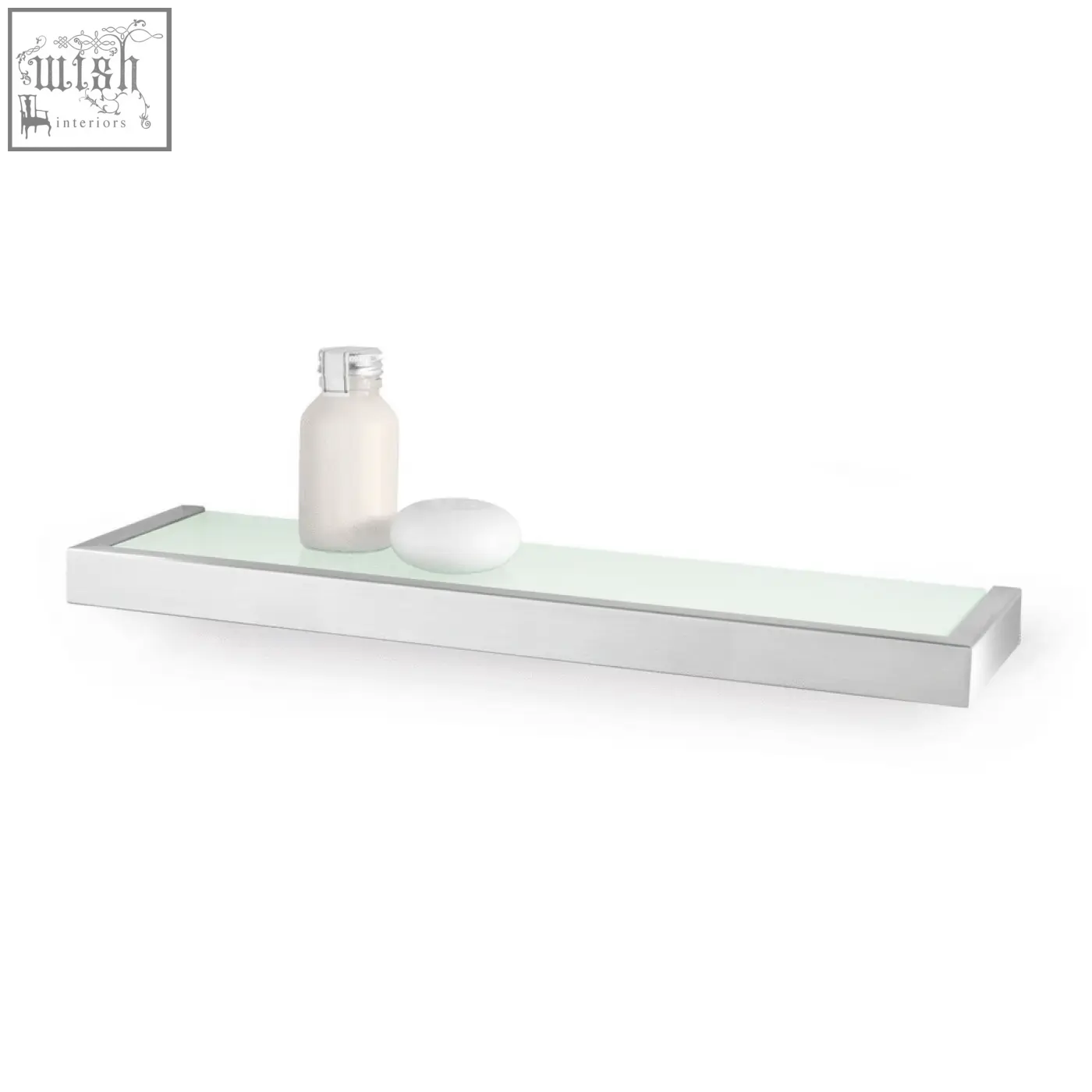 Modern chrome finished linea bathroom shelf with sleek minimalist design made of stainless steel for bathroom use