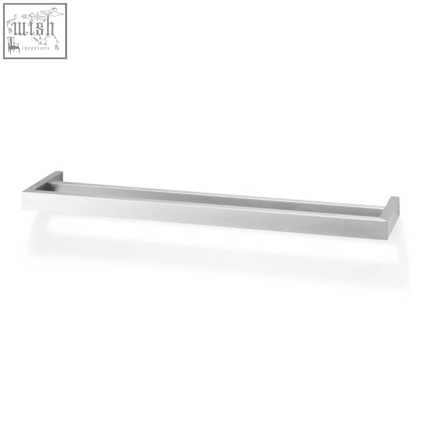 Modern Zack Linea brushed stainless steel double towel rail with sleek rectangular design 61.5 cm length