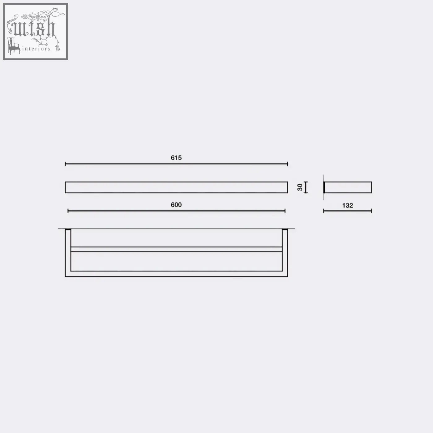 Minimalist rectangular double towel rail by Zack Linea in brushed stainless steel with clean lines and precise dimensions