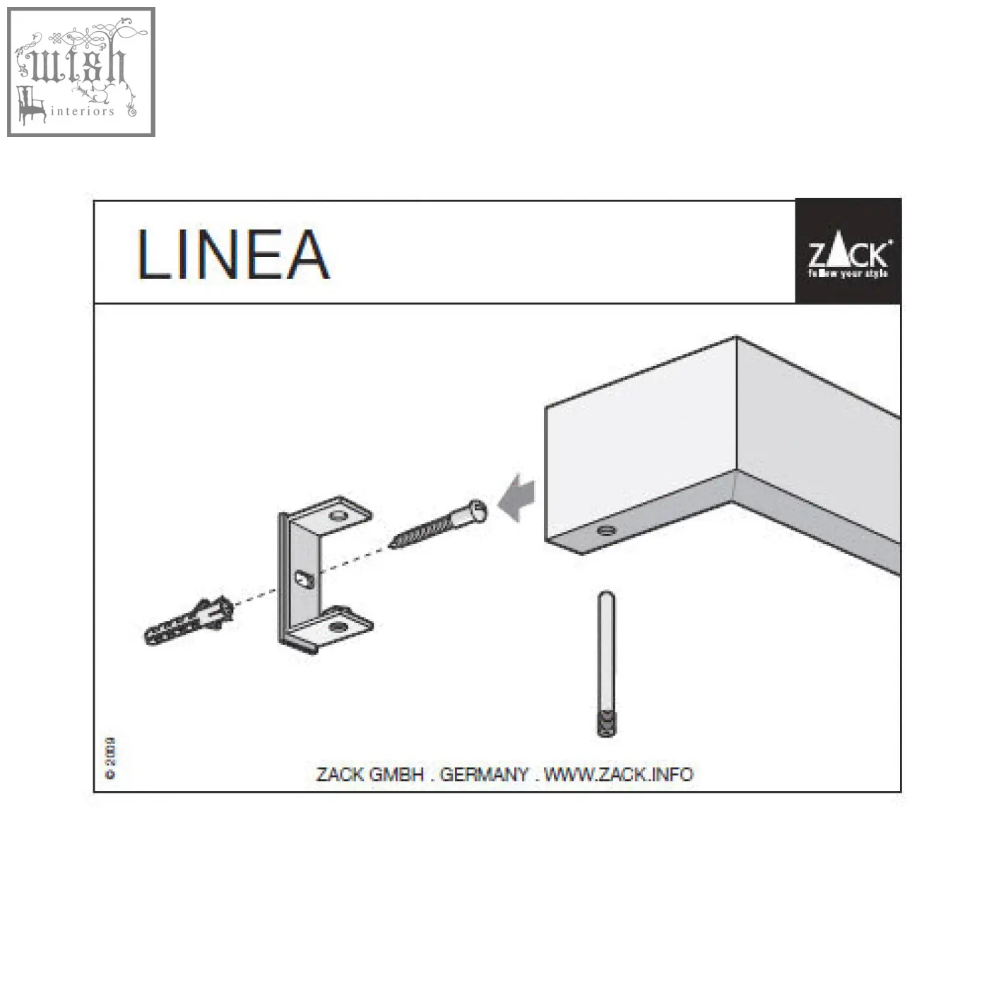 Silver metal corner bracket for wall mounting designed by zack for linea towel rail stainless steel towel rail