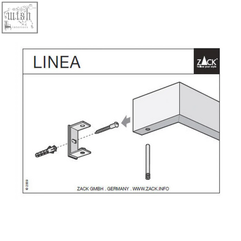 Silver metal corner bracket for wall mounting designed by zack for linea towel rail stainless steel towel rail