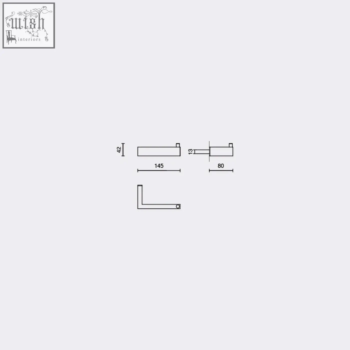Technical drawing of zack linea brushed stainless steel toilet roll holder with precise dimensions for roll holder design