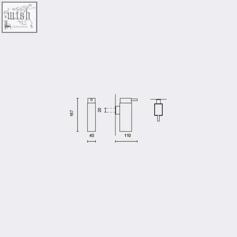 Minimalist wall-mounted soap dispenser with stainless steel finish and precise markings by zack linea