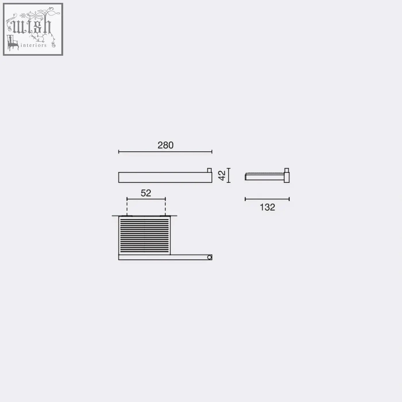 Minimalist polished stainless steel zack linea toilet roll holder with shelf featuring clean lines and precise dimensions