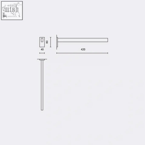 Minimalist wall-mounted stainless steel linea towel holder with sleek modern design and precise 42 cm dimensions