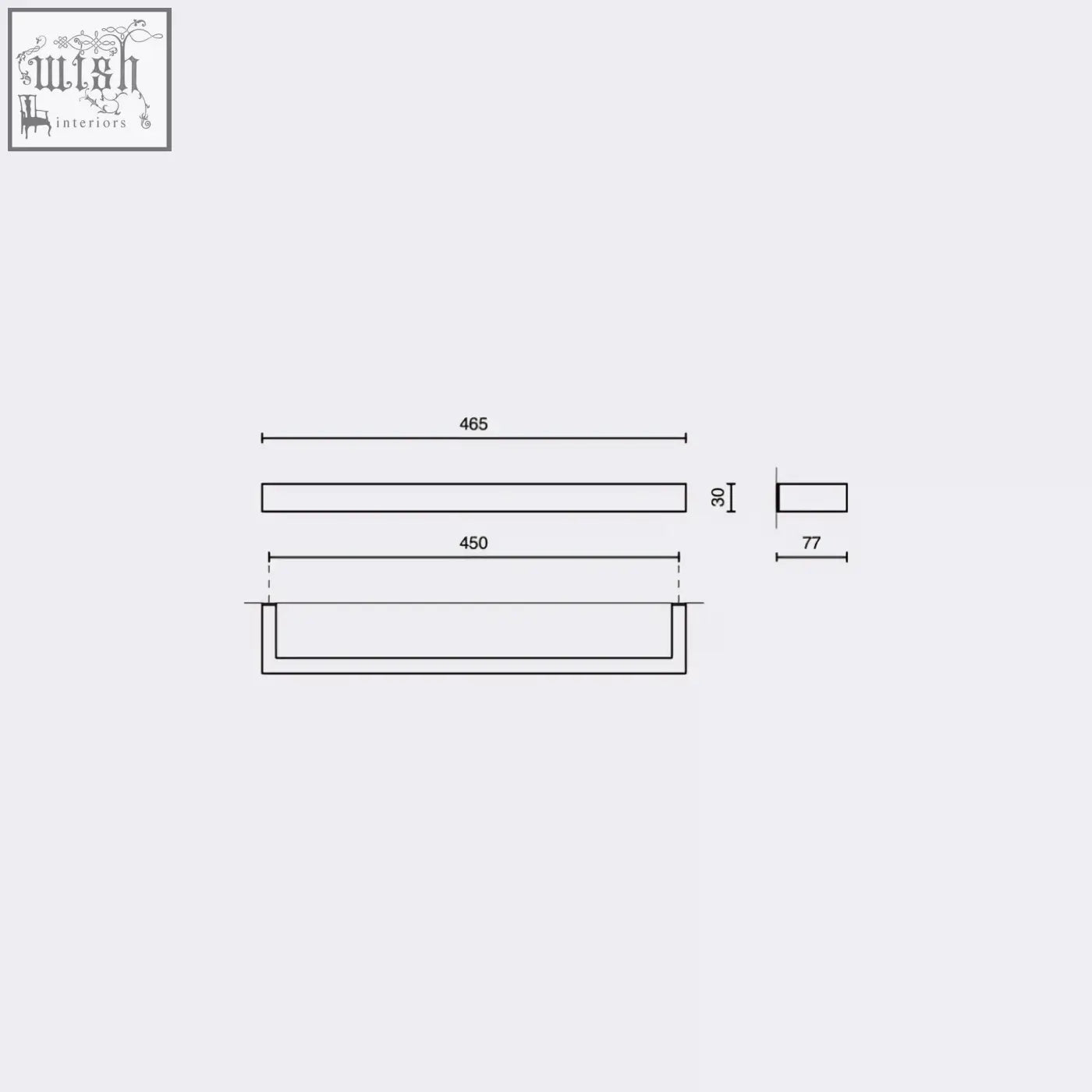 Minimalist rectangular zack linea towel rail in polished stainless steel with clean lines and precise dimensions