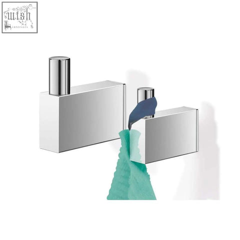 Modern chrome finished rectangular stainless steel linea towel hook perfect for sleek wall mounted towel hook use