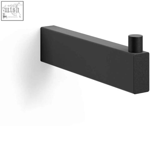 Black matte zack linea stainless steel wall toilet roll holder with minimalist rectangular design for spare toilet roll