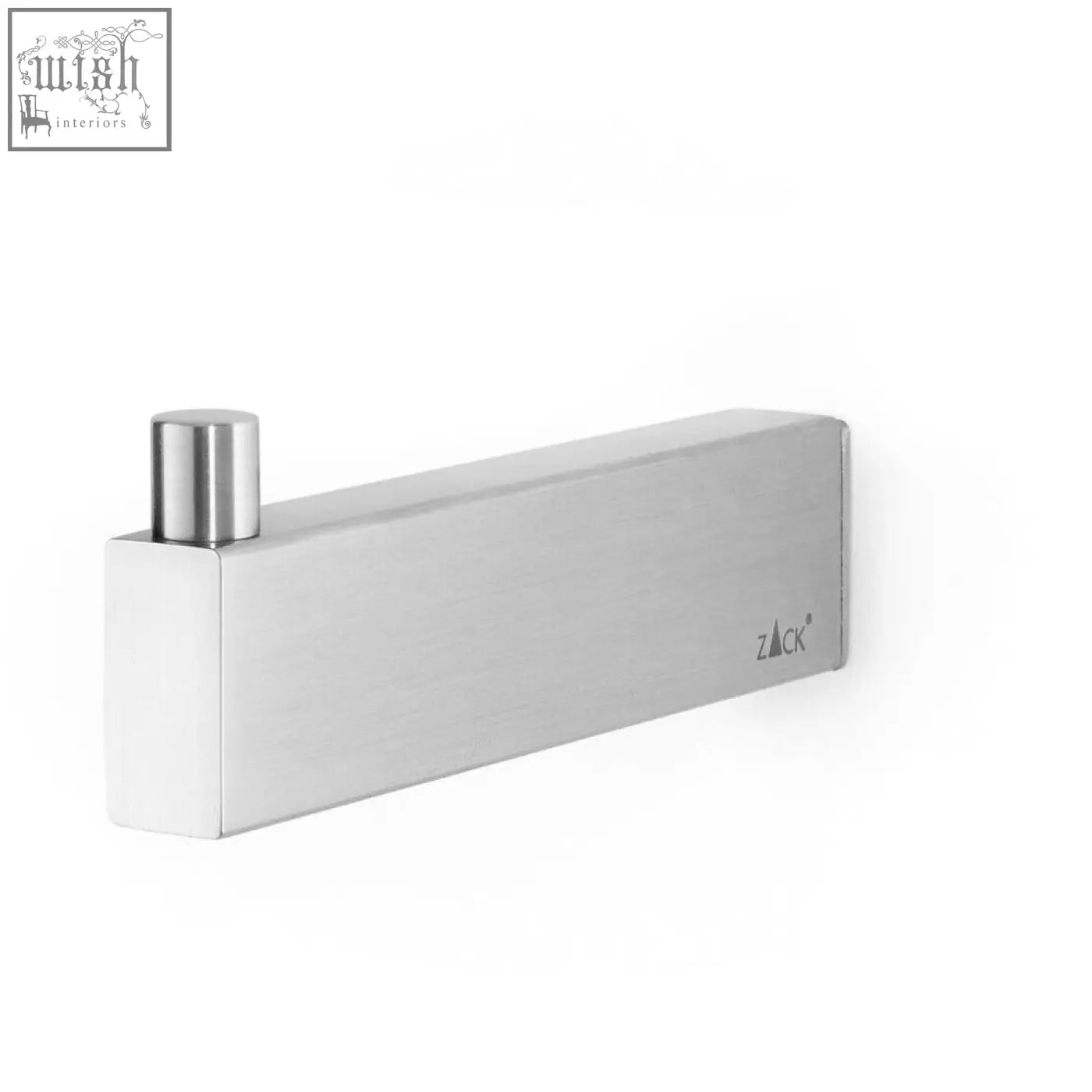 Stainless steel wall-mounted spare toilet roll holder with sleek brushed finish from zack linea premium collection