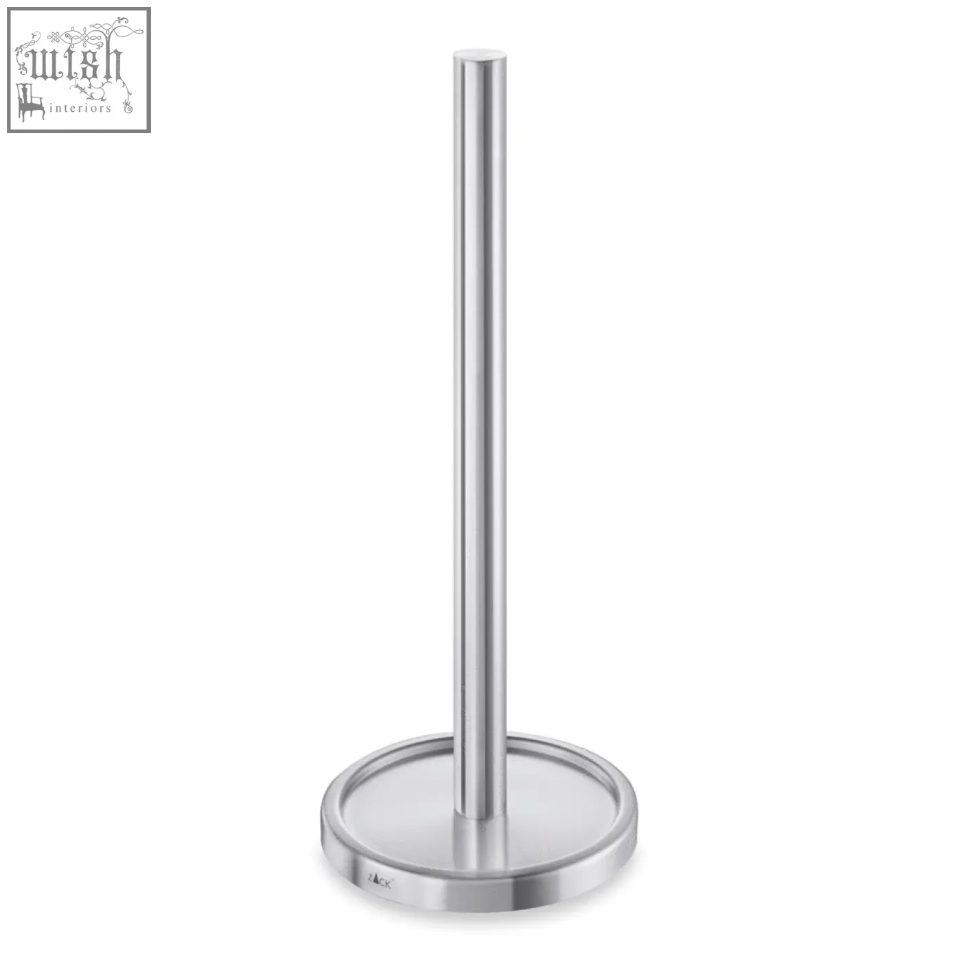 Zack mimo brushed stainless steel spare toilet roll holder with sleek cylindrical design and circular base