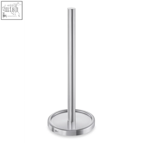 Zack mimo brushed stainless steel spare toilet roll holder with sleek cylindrical design and circular base